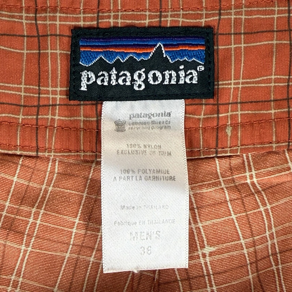 Patagonia Marlwalker‎ Boardshorts 10" Ins 82120 Orange Plaid Mens Size 36 - Picture 8 of 14